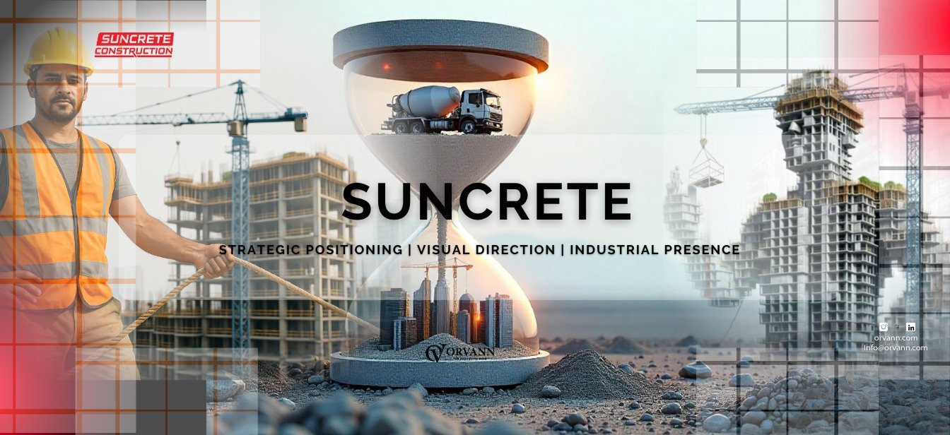 Suncrete cover: a construction site with cranes and a concrete plant around the Suncrete wordmark.